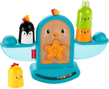 Fisher Price Stack and Rattle Birdie Baby Rattle and Stacking Toy - Color land Toys