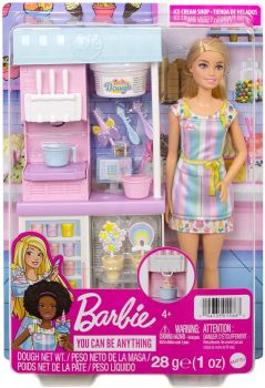 Barbie Ice Cream Shop Playset with Blonde Doll 12inch HCN46