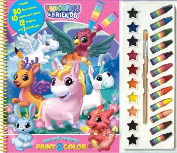 Unicorns & Friends Deluxe Poster Paint & Color Book 2764351410