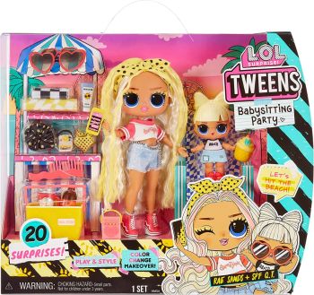 . Surprise! Tweens Baby Sitting Party Beach Rae Sands & SPF .  Fashion Doll MGA-580492