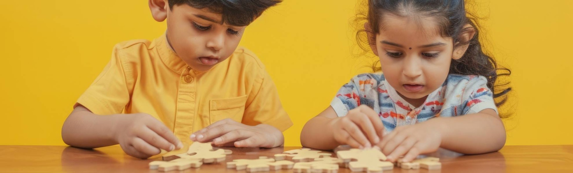 kids playing with puzzles for fun and brain development
